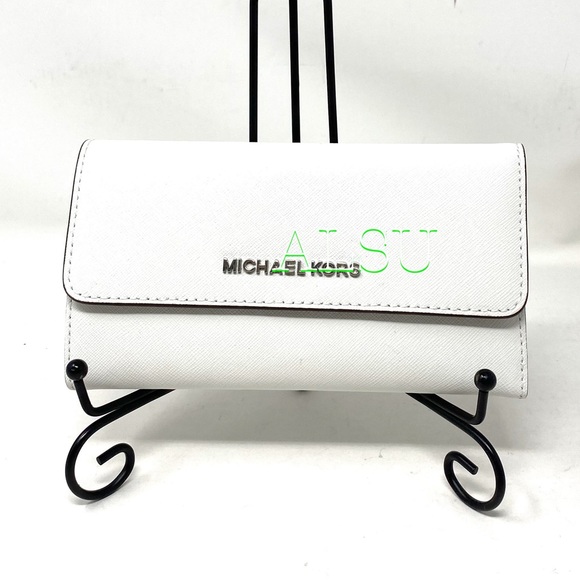 Michael Kors Trifolder Large Leather Optic White - Picture 2 of 6